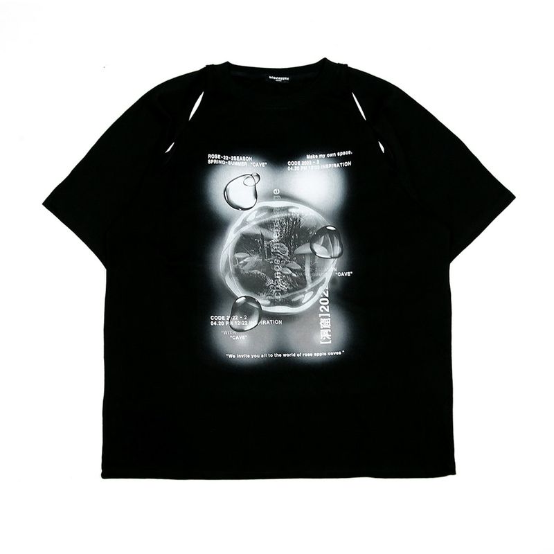 222 Cutout graphic t-shirts - Black