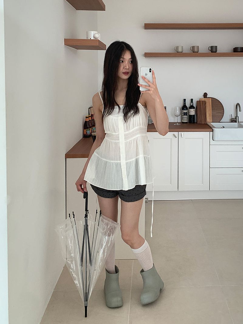 NONFADE DOT DENIM SHORTS (2C)