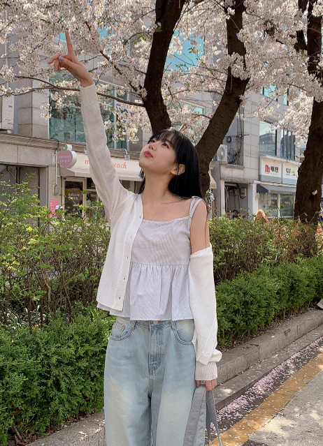 Stripe Flare Sleeveless Blouse (3color)