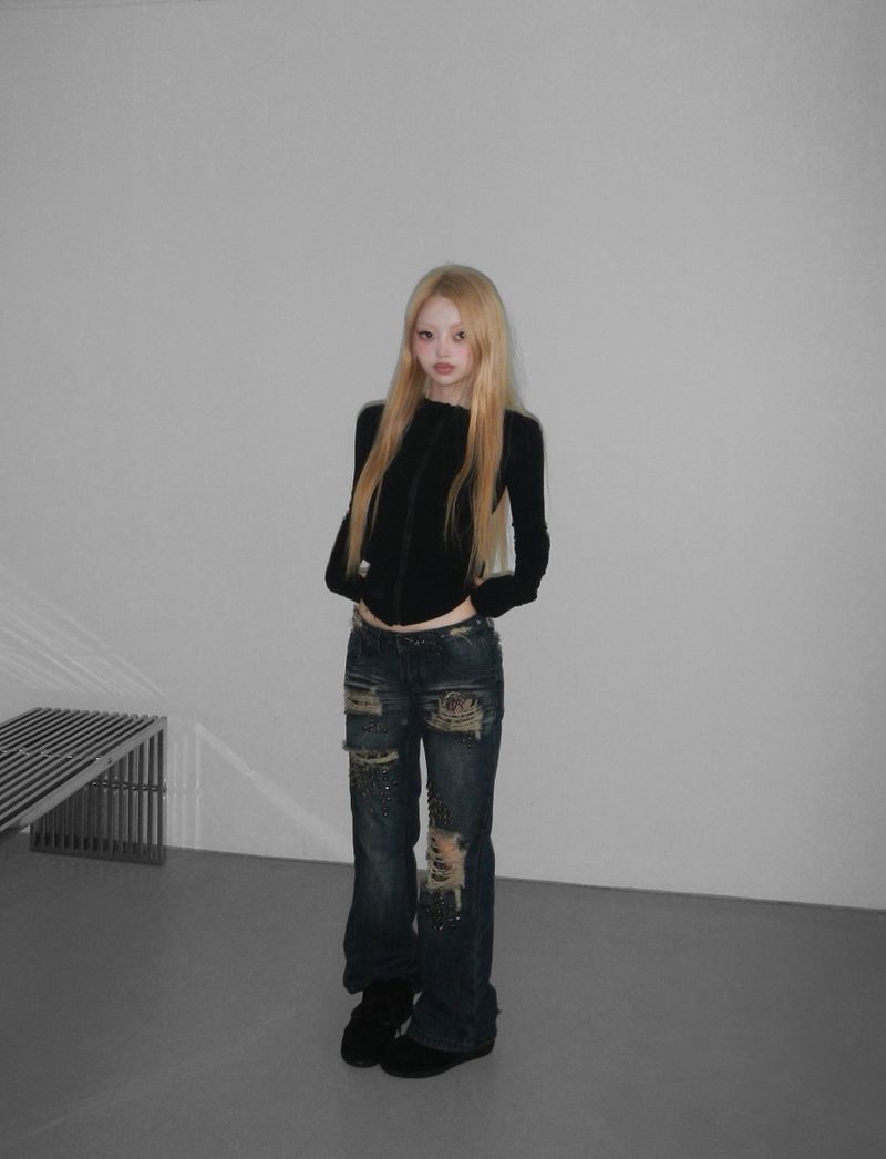 maybe stud dark denim pt