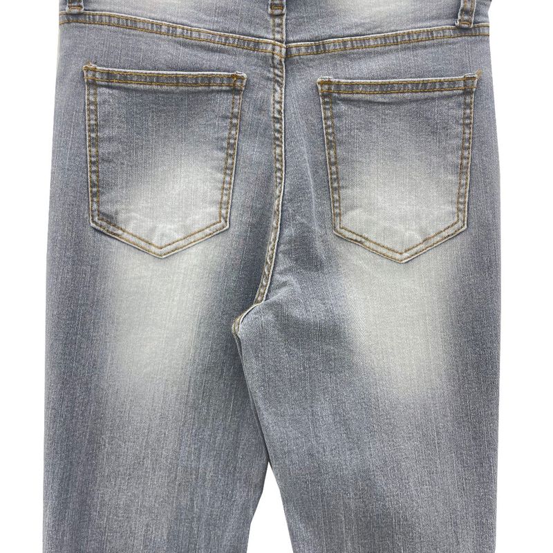White washing boots-cut denim pants (Light gray)