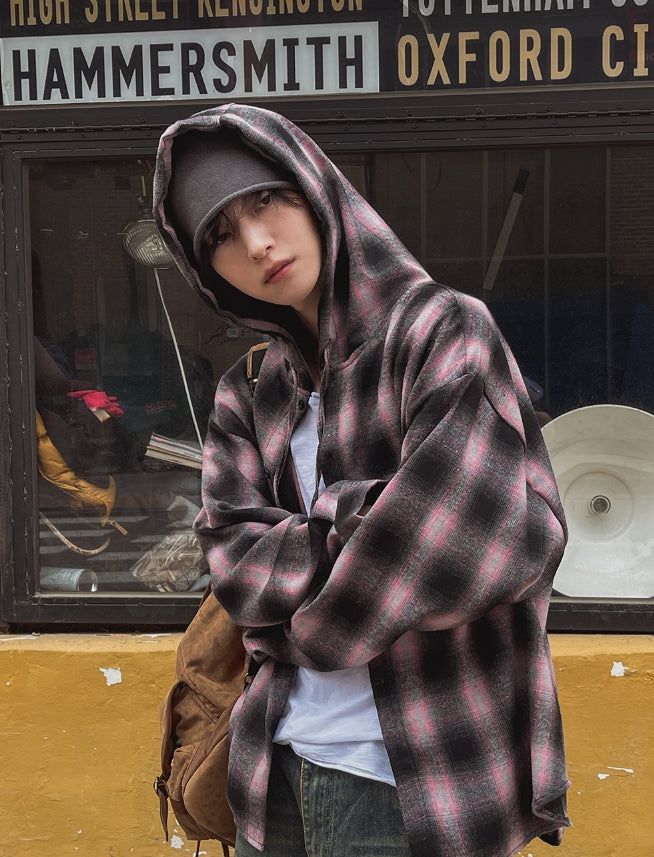 Kant Check Hooded Shirt