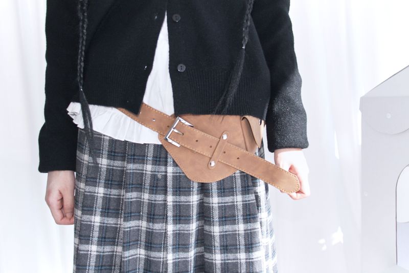 Pocket Suede Wide Leather Belt (2colors)
