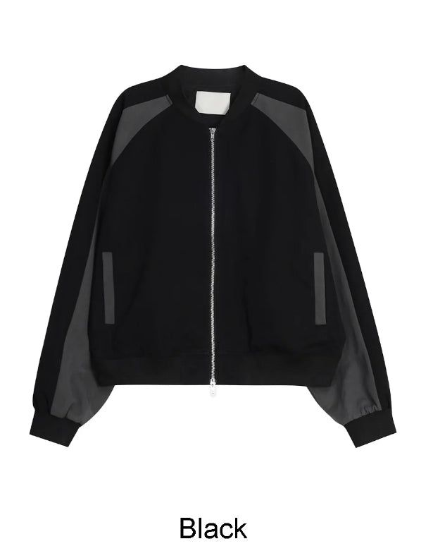 Veil crop color matching blouson