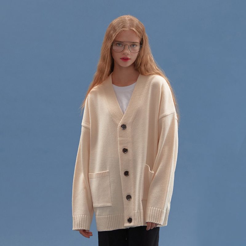 BASIC KNIT CARDIGAN_IVORY