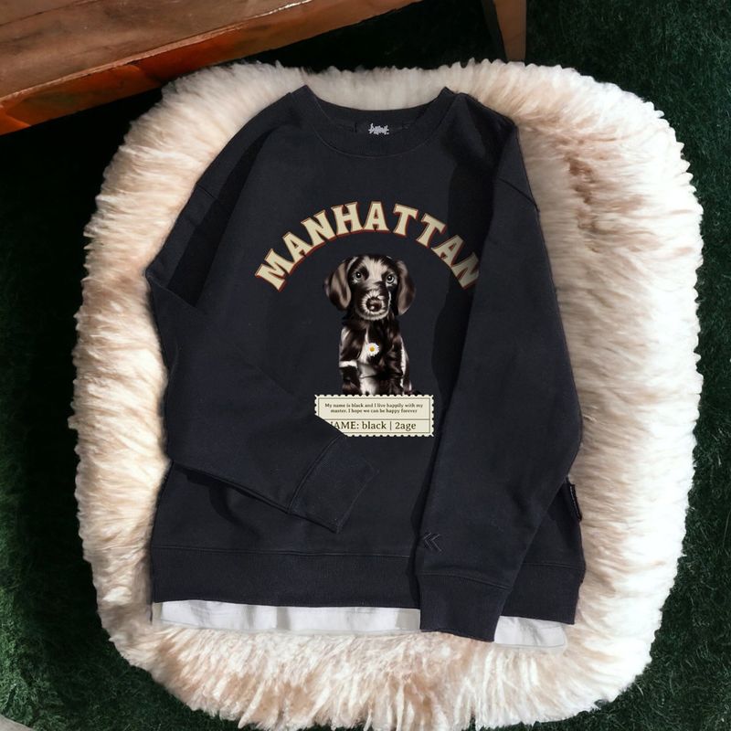 600D-028 MAHATTAN DOG LAYERED SWEAT SHIRTS