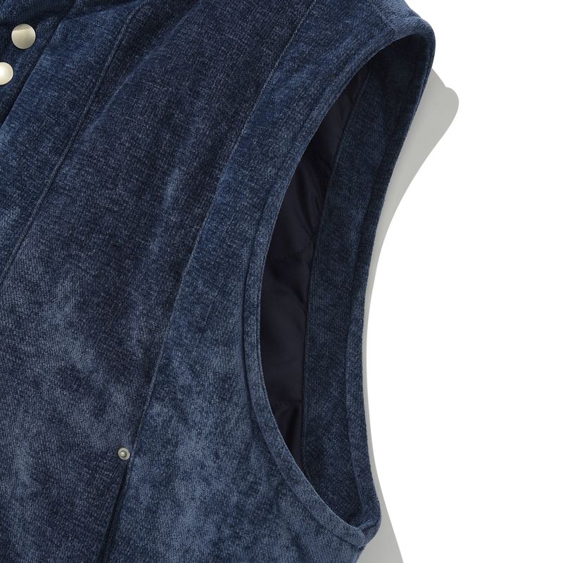 Velvety padded vest / Dark blue