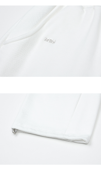 [mnem] pintuck logo jogger pants (white)