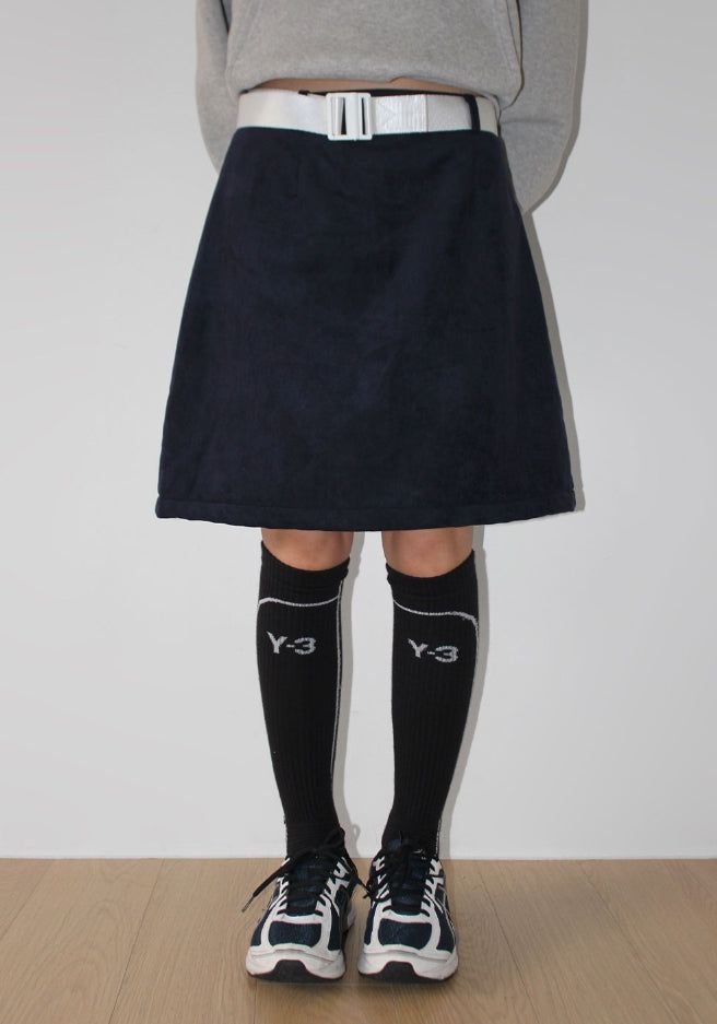 AAKE(アケ)の「(Lining Fleece) SUEDE MIDI SKIRT(Skirts)」
