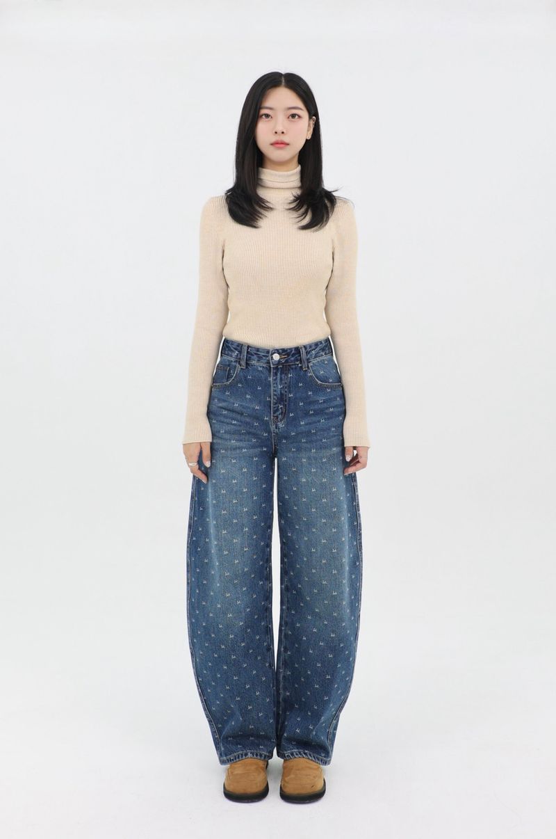 RIBBON-DYED CURVED FIT DENIM_BLUE code 26015