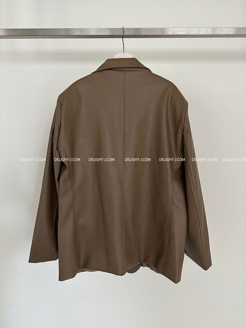 leather oversized-fit blazer jacket