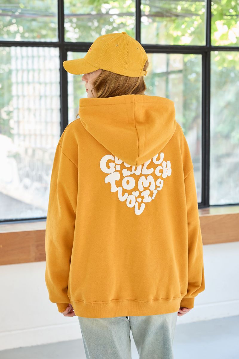 GOODLUCK HEART HOODIE / MUSTARD