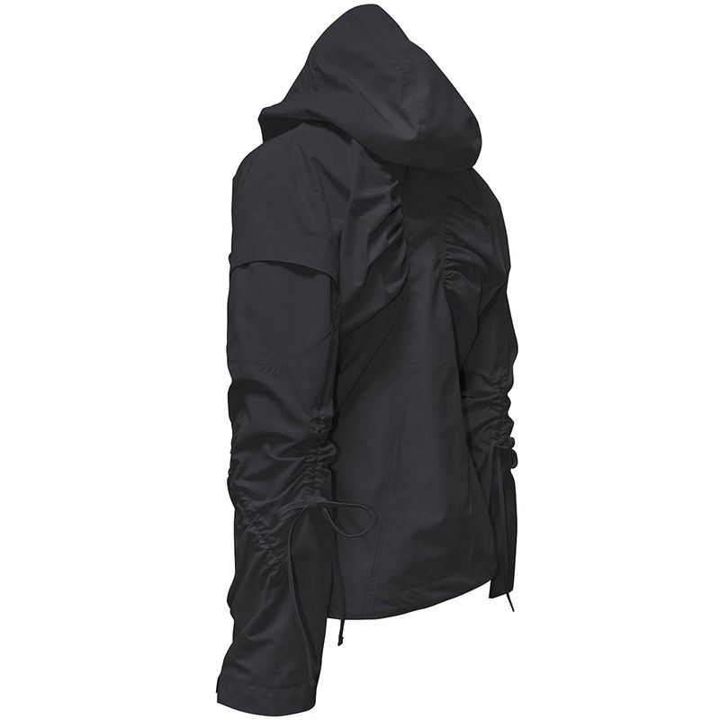 BIKER SHIRRING JACKET. CHARCOAL