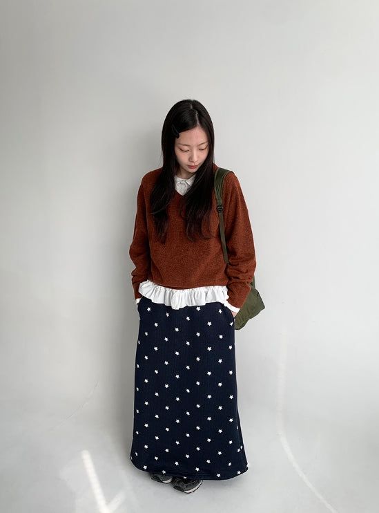 Husit Color Wool V-Neck Knit