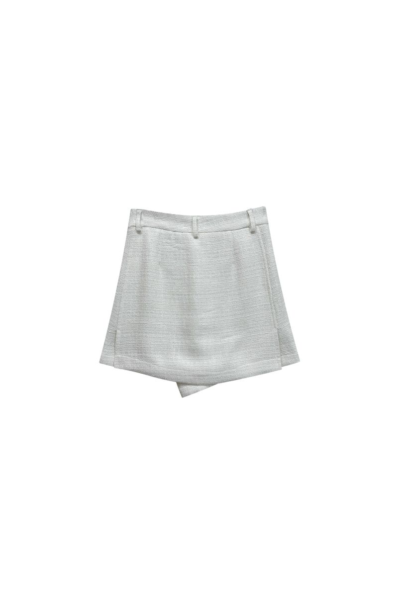 AGLOW TWEED SKIRT PANTS / WHITE