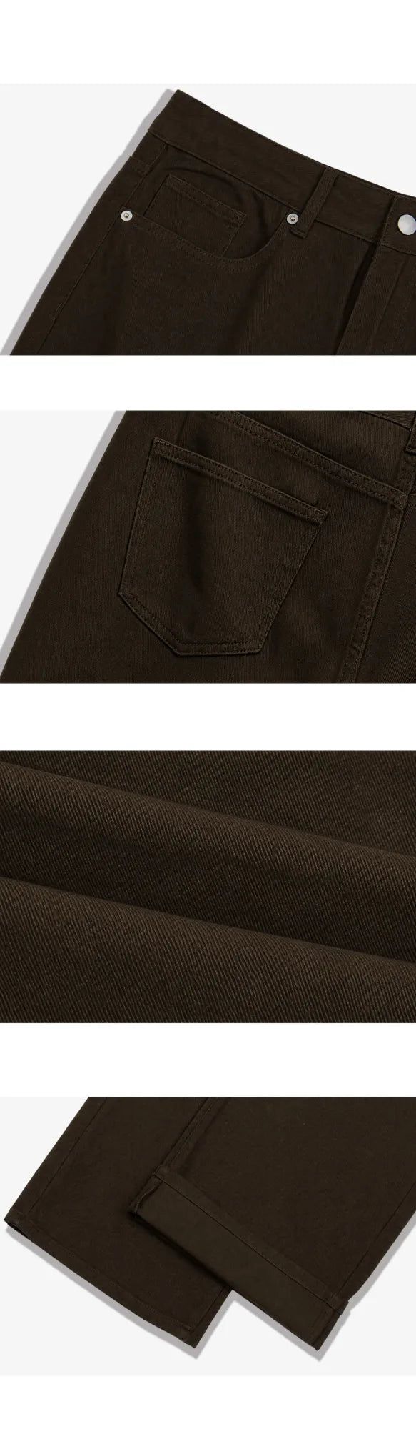 basic washing wide cotton pants (brown)