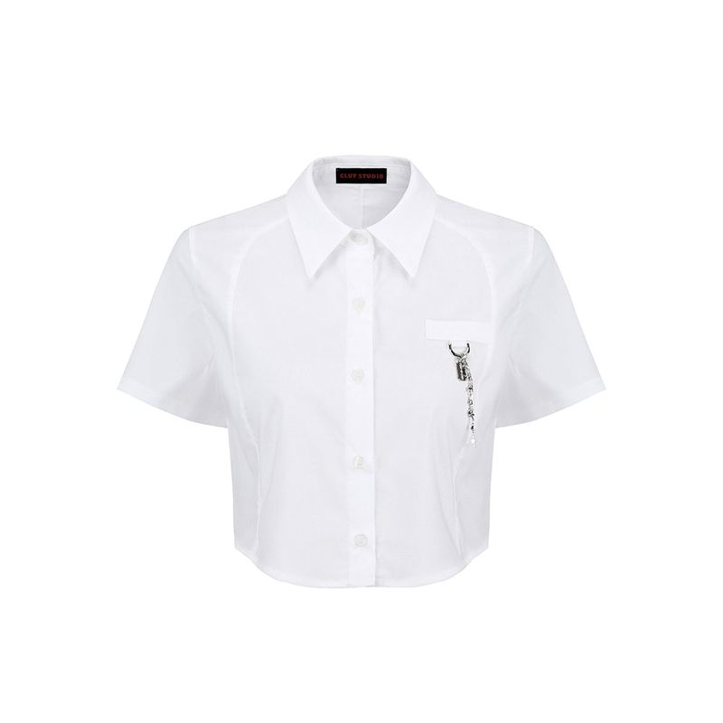 Razor Blade Half Shirt - WHITE