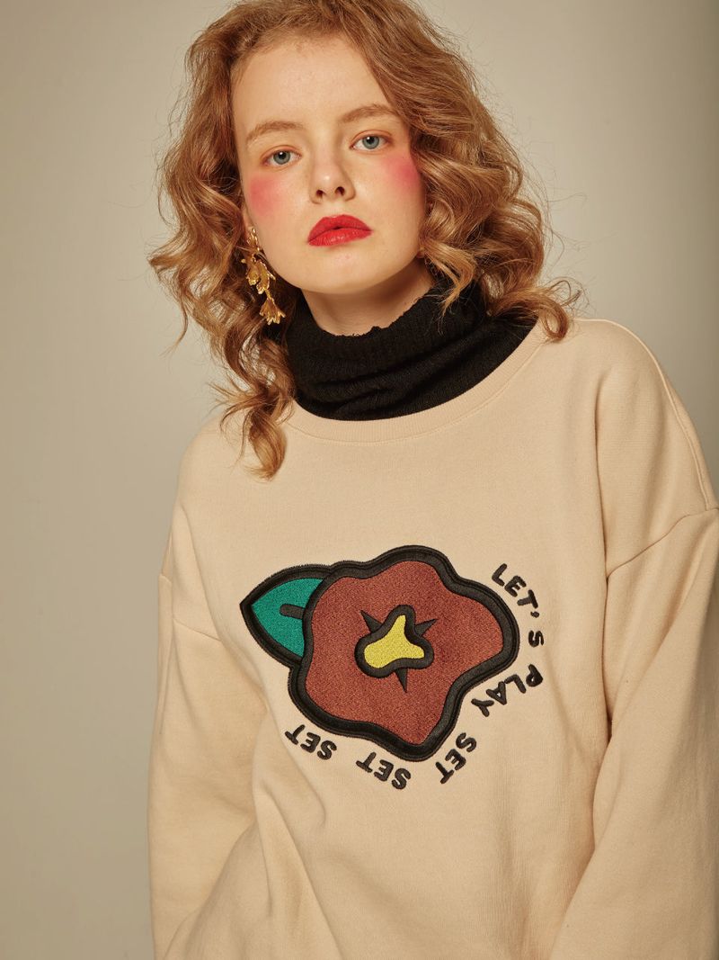 BIG FLOWER NAPPING SWEAT SHIRT