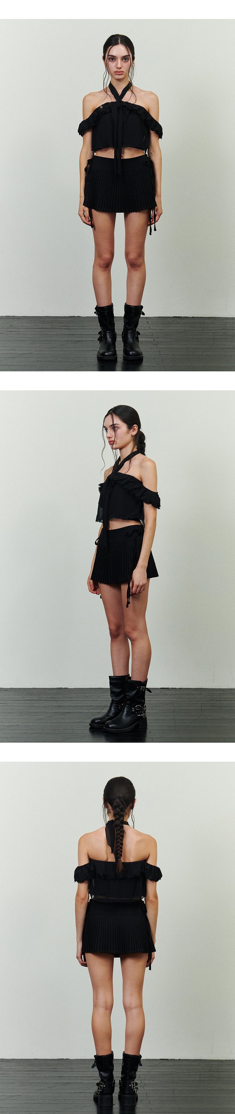 ROSALIE FRILL TOP black
