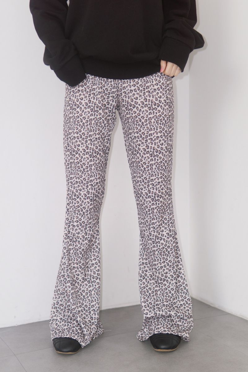 Spandex Leopard Banding Bootcut Pants