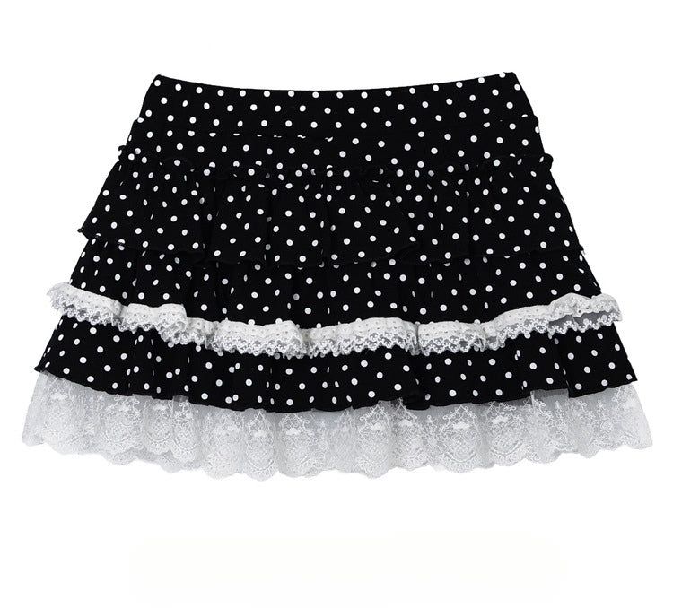 Aveline Dot Lace Tiered Skirt