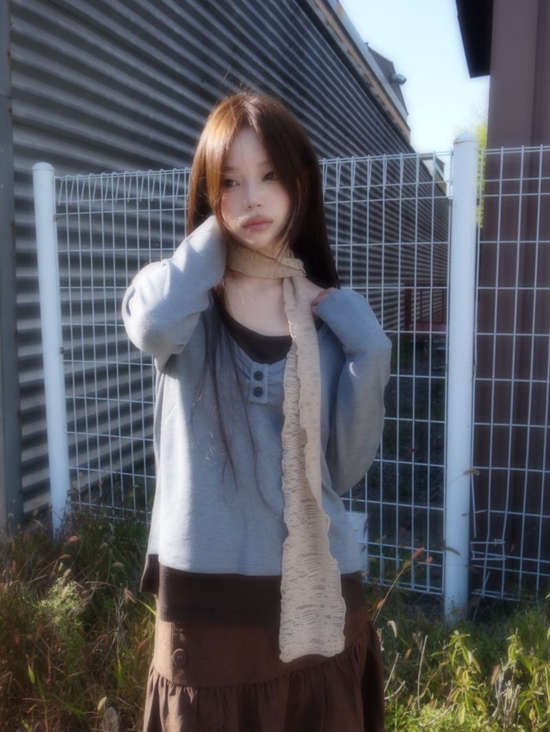 ZELENA（ゼレナ）の「ツートーン レイヤードティー（トップス）」