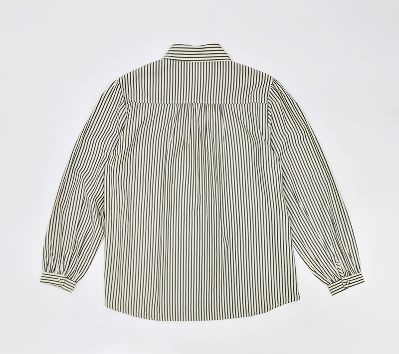 Stripe Frill Blouse (black)