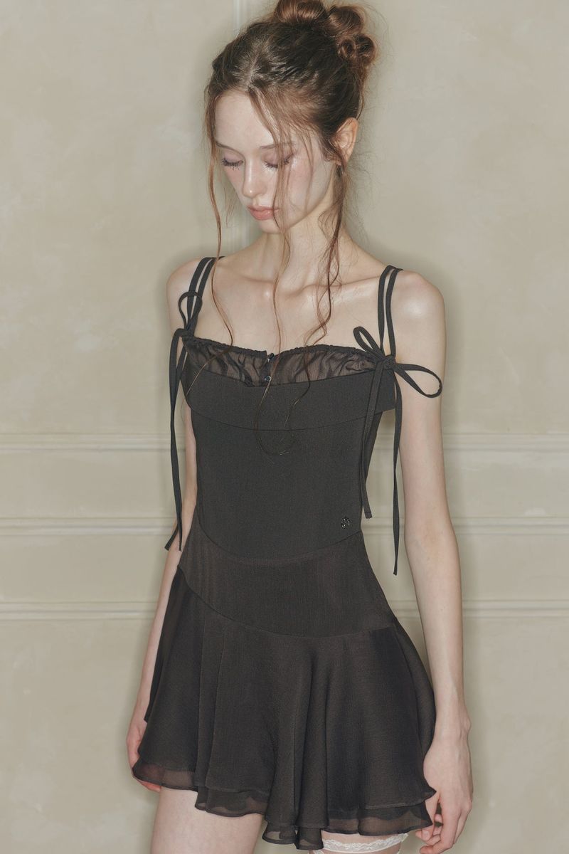 HEART RIBBON DRESS brown