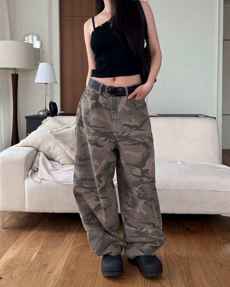 Camo cotton pants