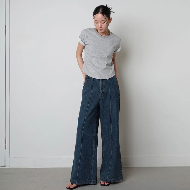 Loventina（ラヴェンティナ）の「Pintuck Wide Denim_Blue（Pants）」