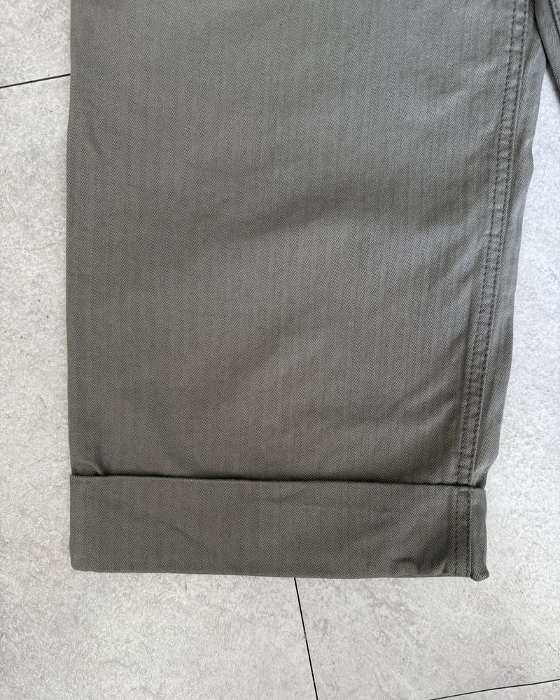 HERRINGBONE ROLL-UP BUCKLE PANTS