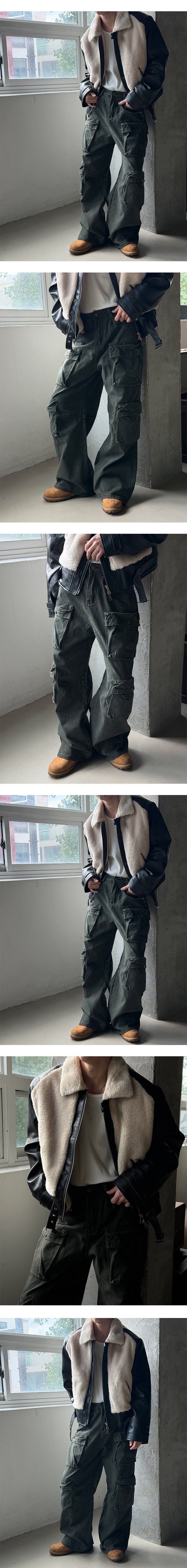 Shirring leather mustang