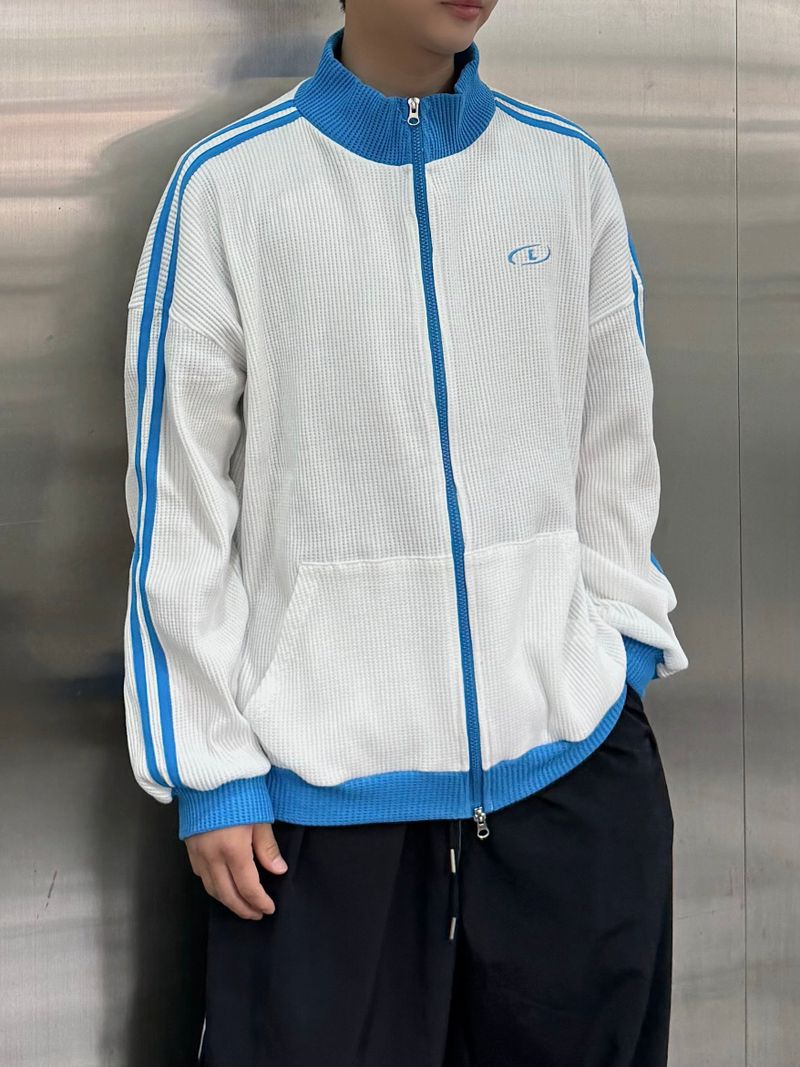 waffle track zip-up