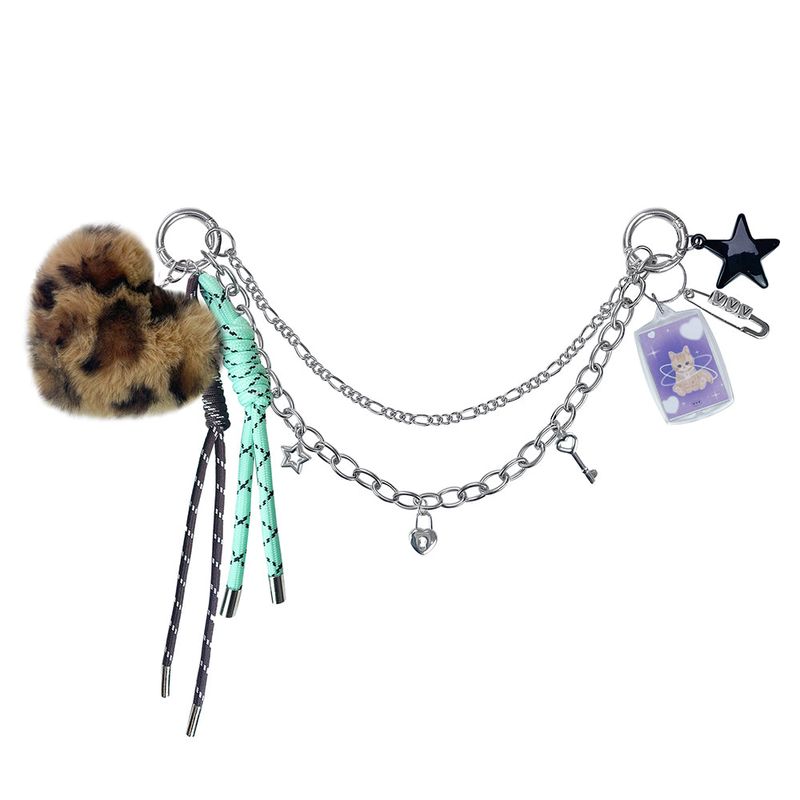 VVV（ブイブイブイ）の「Heart Leopard Rope Chain Keyring _ Brown （Toys/Key Holders）」