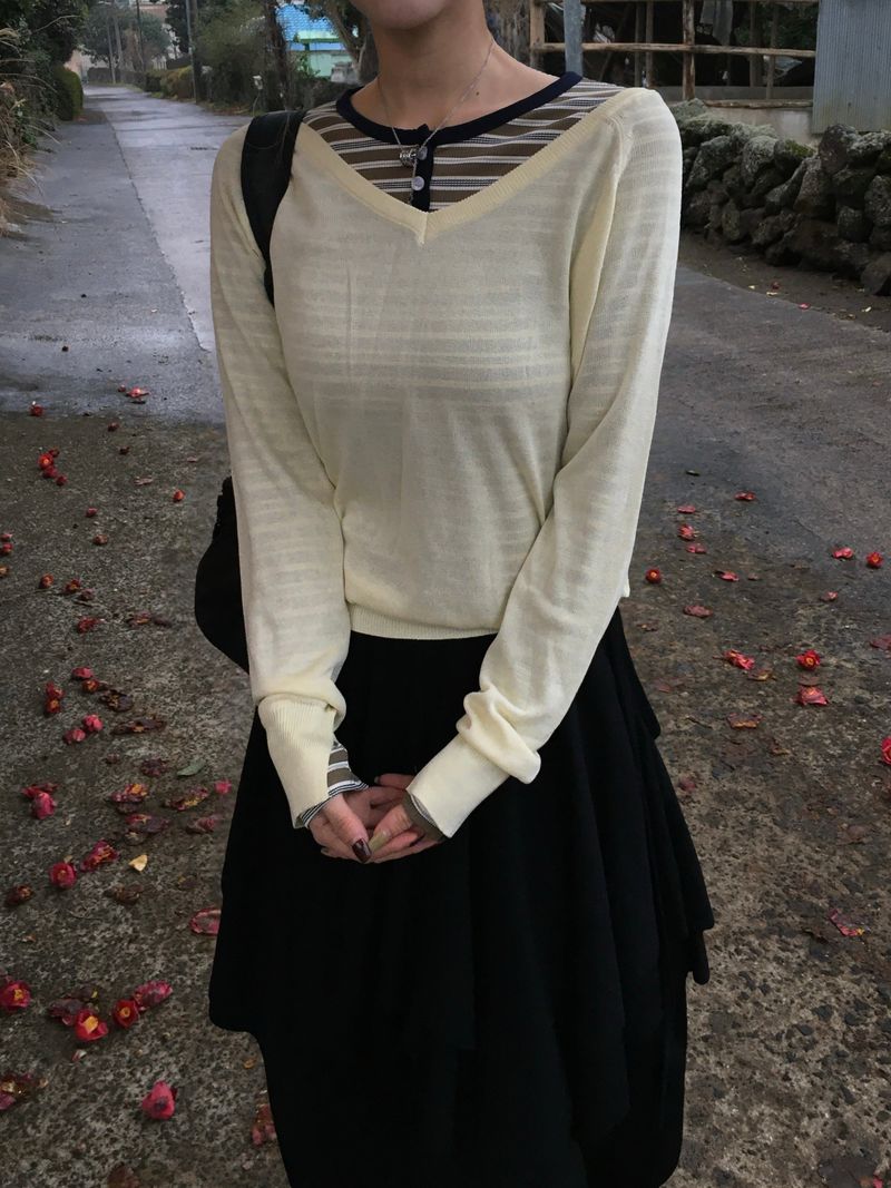 Very Striped Button Long Sleeve (3c)