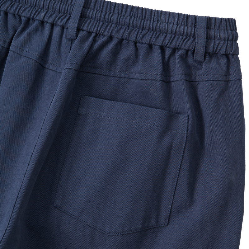 Essential Twill String Banding Wide Pants - NAVY