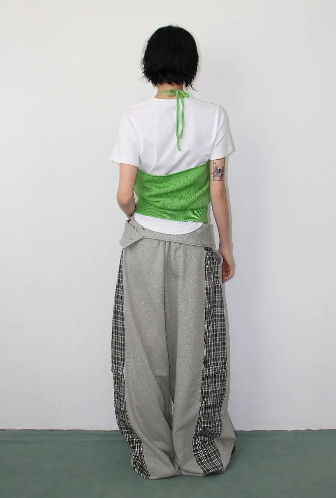 CHECK BLOCK SWEATPANTS