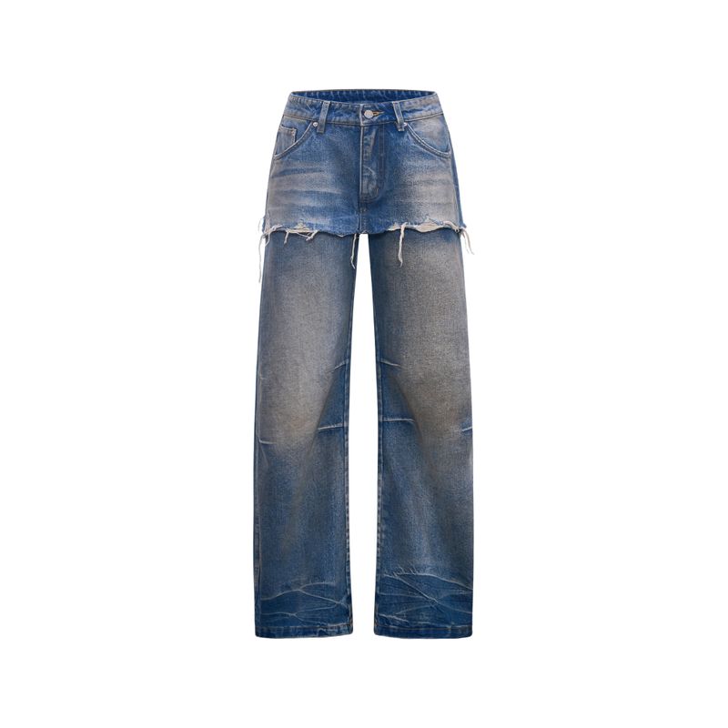 SAIANZI（サイアンズ）の「Overshirt Bilayer Distressed Jeans（Pants）」