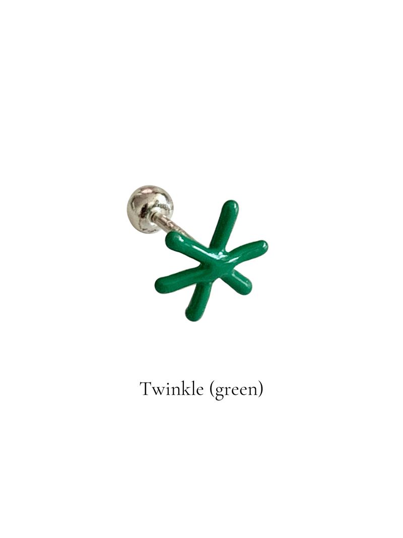 Rainbow doodle piercing (Green)