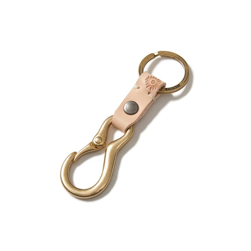 Tag leather key ring / Vegetable natural