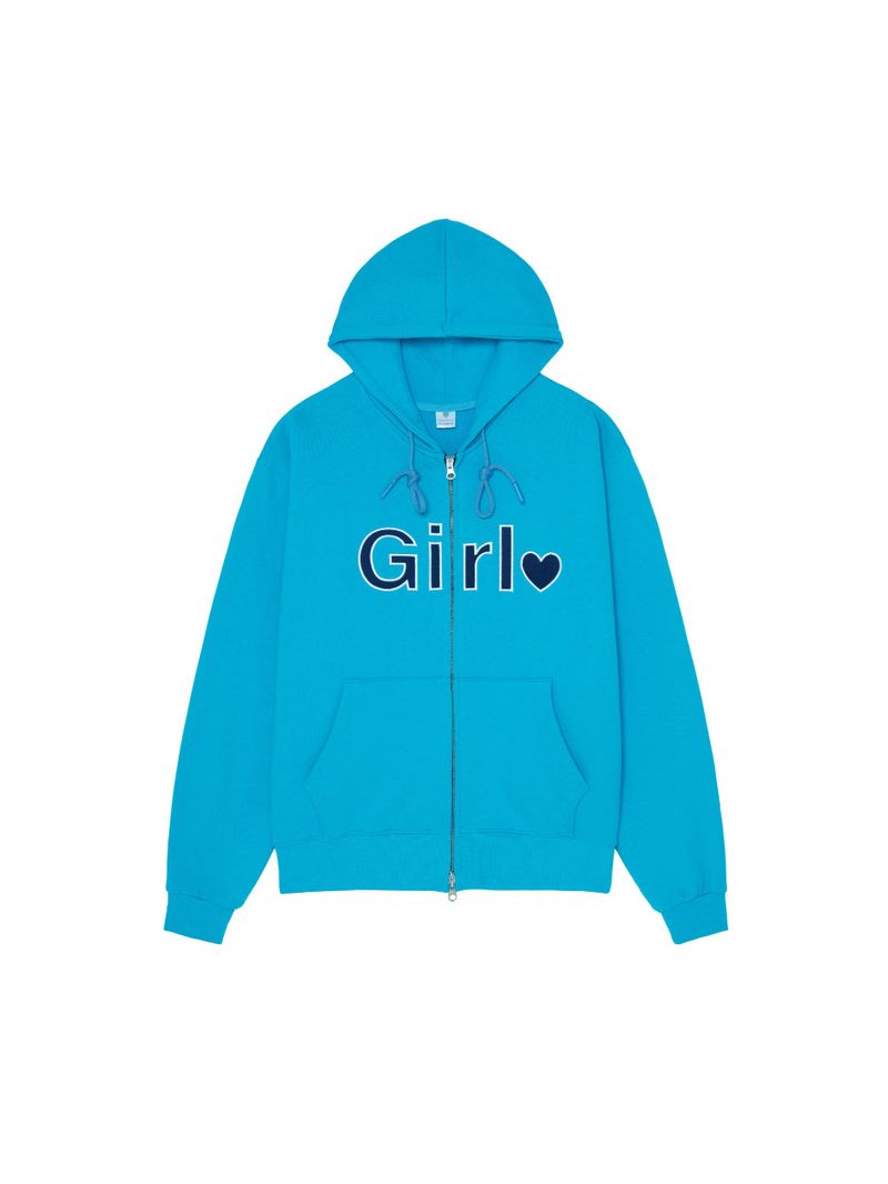 Isummerly（アイサマリー）の「Girl zip-up hoodie - Aqua blue（Tops）」