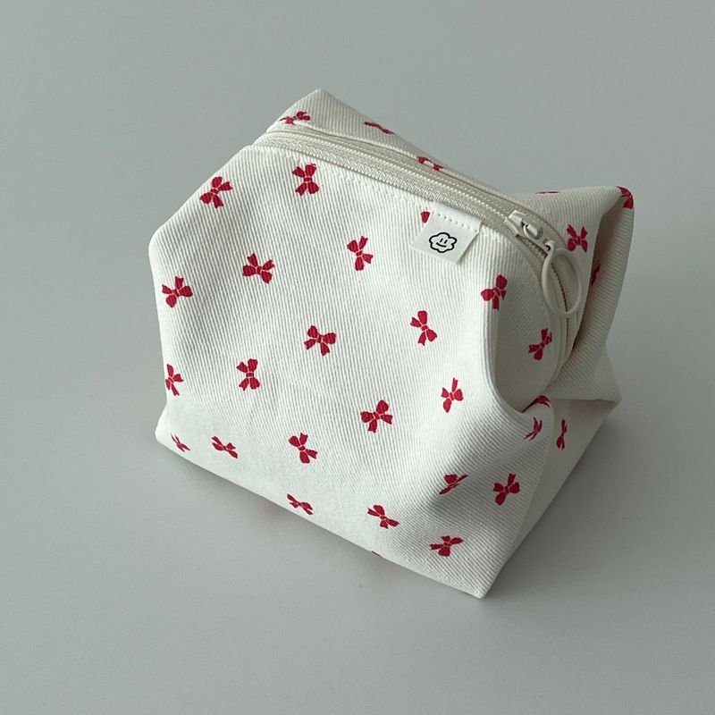 RED RIBBON ZIPPER POUCH