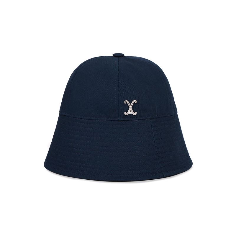 VA Curved Stud Round Drop Bucket Hat / Navy