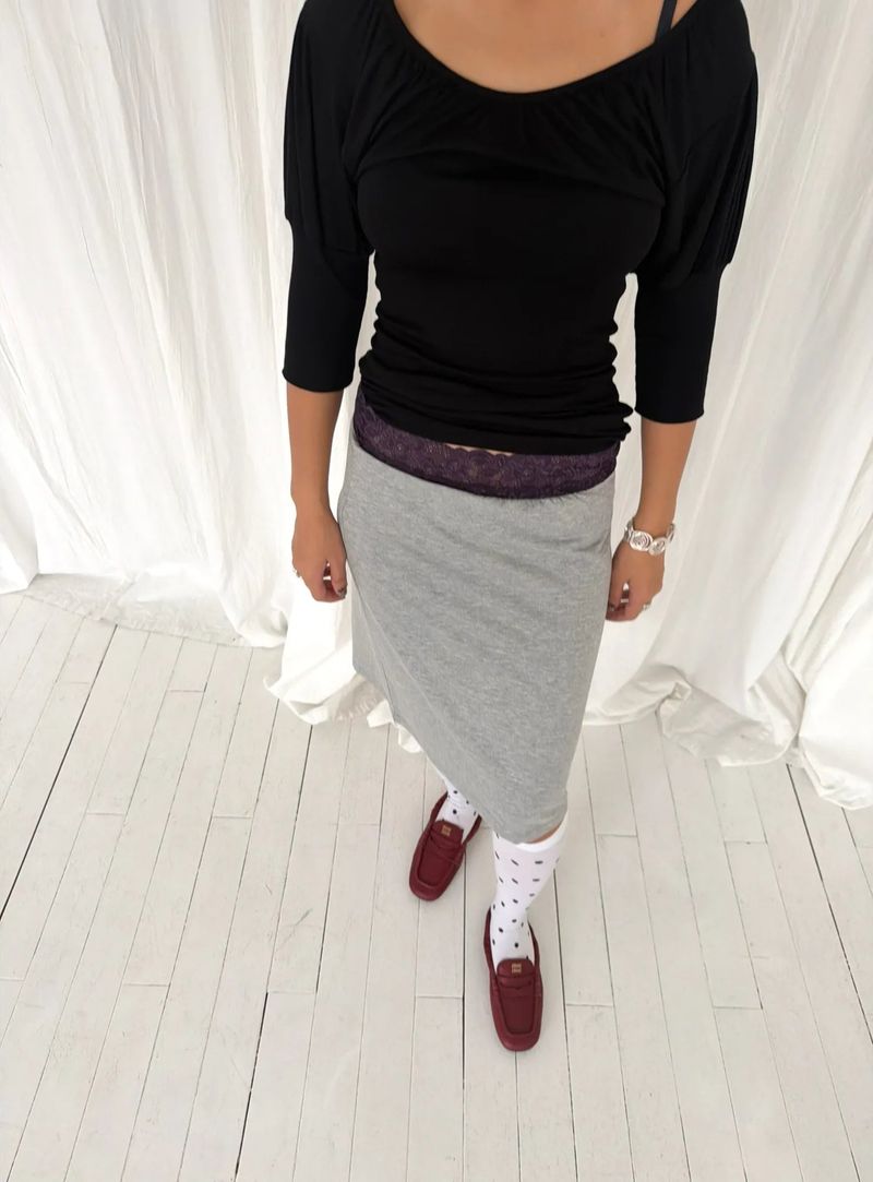 Shirring puff 3/4 sleeve T (2c)