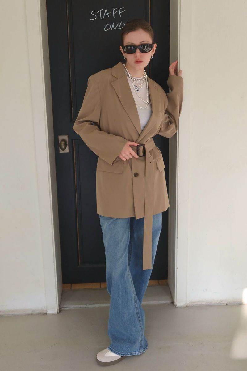 TRENCH BELT JACKET_BEIGE