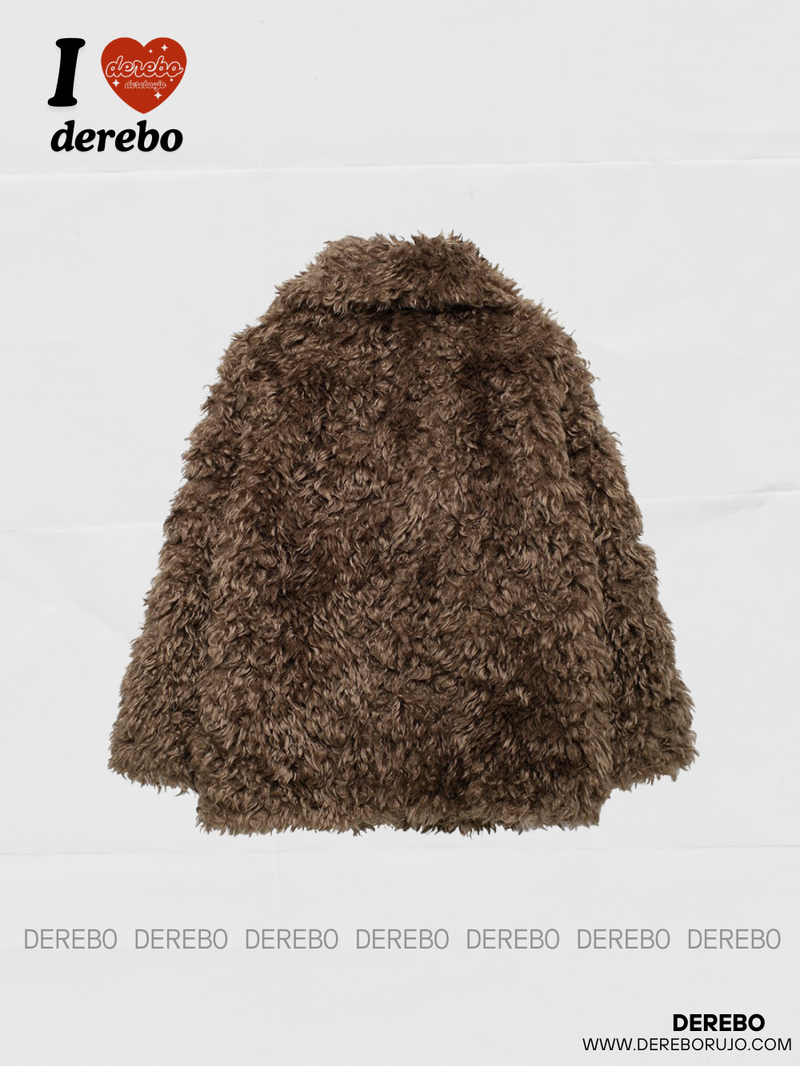Dark Brown Poodle Fur Jacket