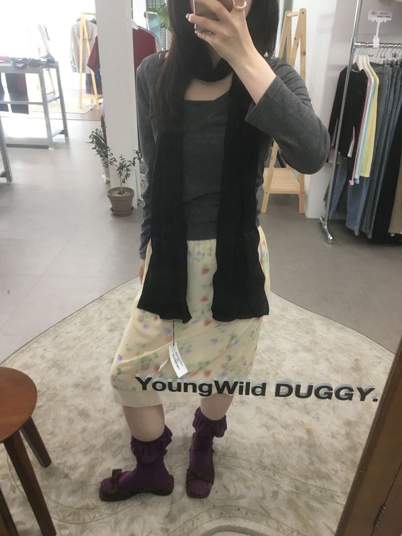Floral Blur Skirt (3color)