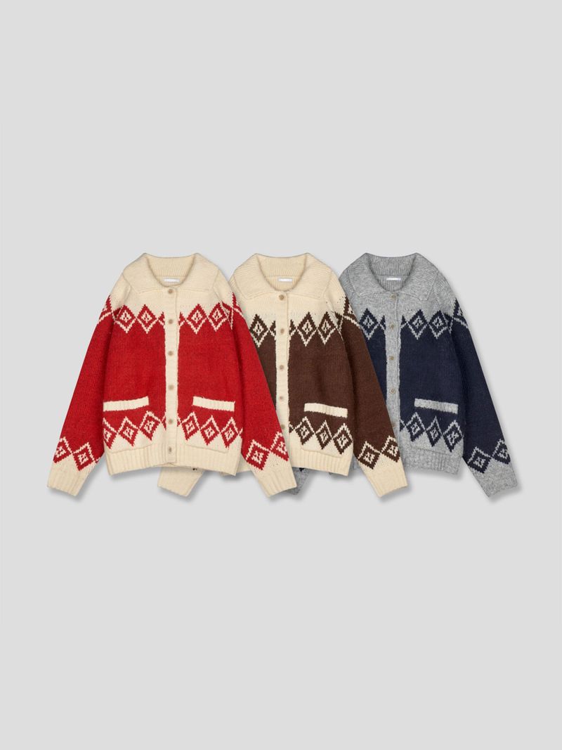 Mer Nordic Collar Knit Cardigan