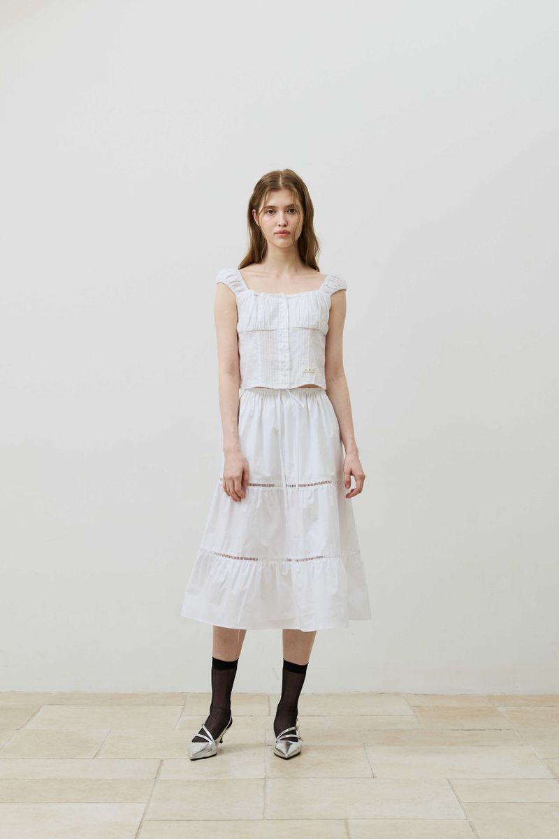 CUDDLY SLEEVELESS TOP / WHITE