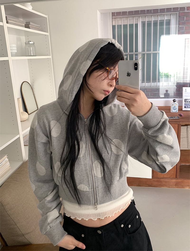 DOT HOOD ZIP-UP (2C)
